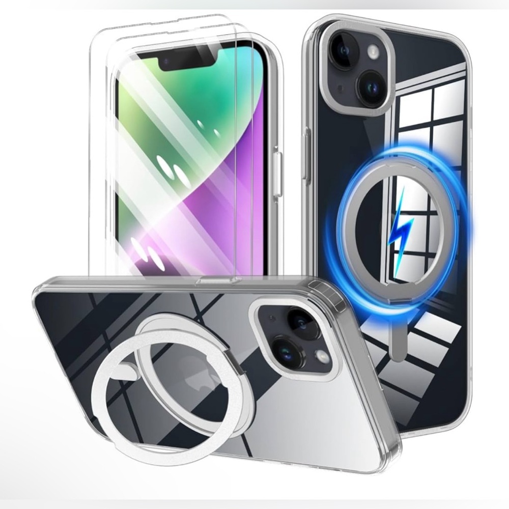 Rotatable Ring for iPhone 14 Plus Clear - Picture 1 of 2